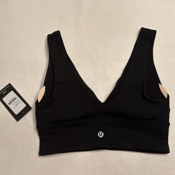 NWT Lululemon x Peloton Align V-Neck Bra C/D Diamond Bra Black - Picture 3 of 4